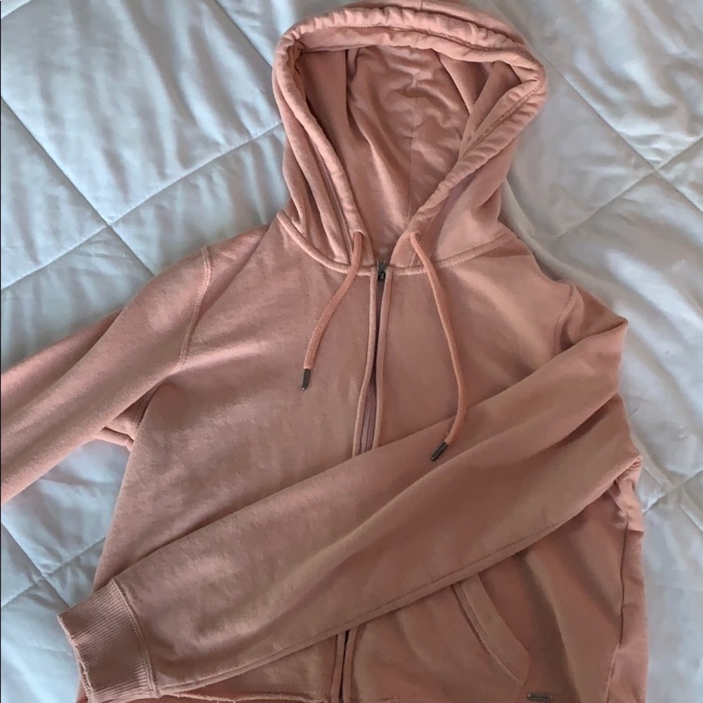 Hollister cropped zip up hoodie!